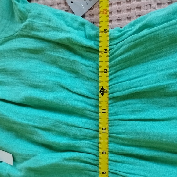 NWT Nordstrom Rack Seafoam Green Sundress with Puff Sleeves and V-Neck - Picture 8 of 10